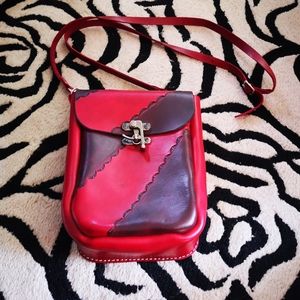 Custom made real leather crossbody bag